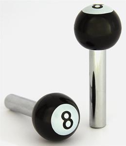 AutoStyle Universele deurstiften 8-ball - Zwart - set á 2 stuks
