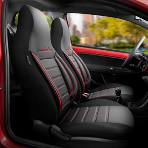 Citroen Universele Leder/Stoffen CityBug Stoelhoezenset Comfortline Zwart/Rood - 9-delig