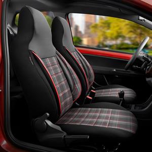 Citroen Universele Stoffen 'CityBug' Stoelhoezenset 'Sports' Zwart/Grijs/Rood - 9-delig