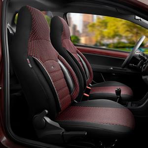 Citroen Universele Stoffen CityBug Stoelhoezenset Sport Plus Zwart/Rood - 9-delig
