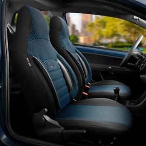 Citroen Universele Stoffen CityBug Stoelhoezenset Sport Plus Zwart/Blauw - 9-delig