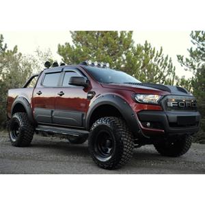 Ford Oneway Set spatbordverbreders (Fender Flares) passend voor  Ranger T6/T7/T8 2012-2022 - Matzwart