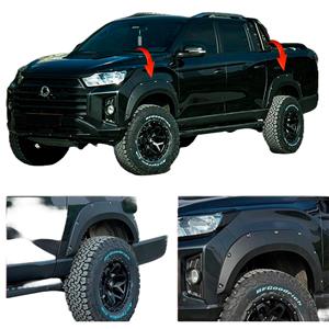 Ssangyong Oneway Set spatbordverbreders (Fender Flares) passend voor  Musso Grand (Korte wielbasis)