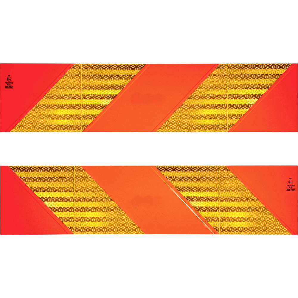 IWH 97609 Heckwarntafel, Halbmarkierungen refl. Zugm., 565x130mm, ECE 70.01, 2 St. Waarschuwingsbord 565 mm x 130 mm