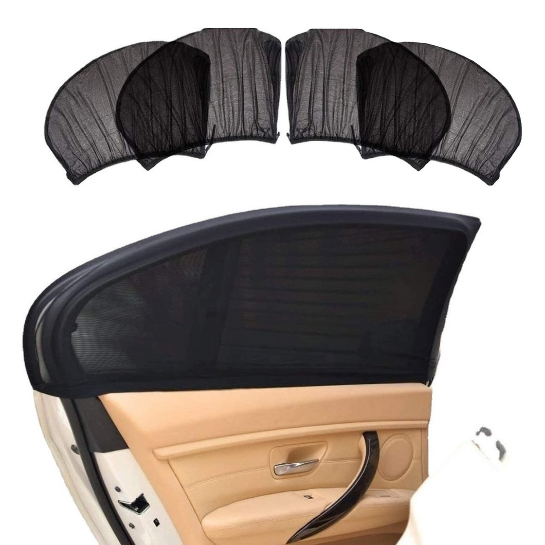 Gerimport luxe auto zonneschermen set - 2x - zwart - universeel -