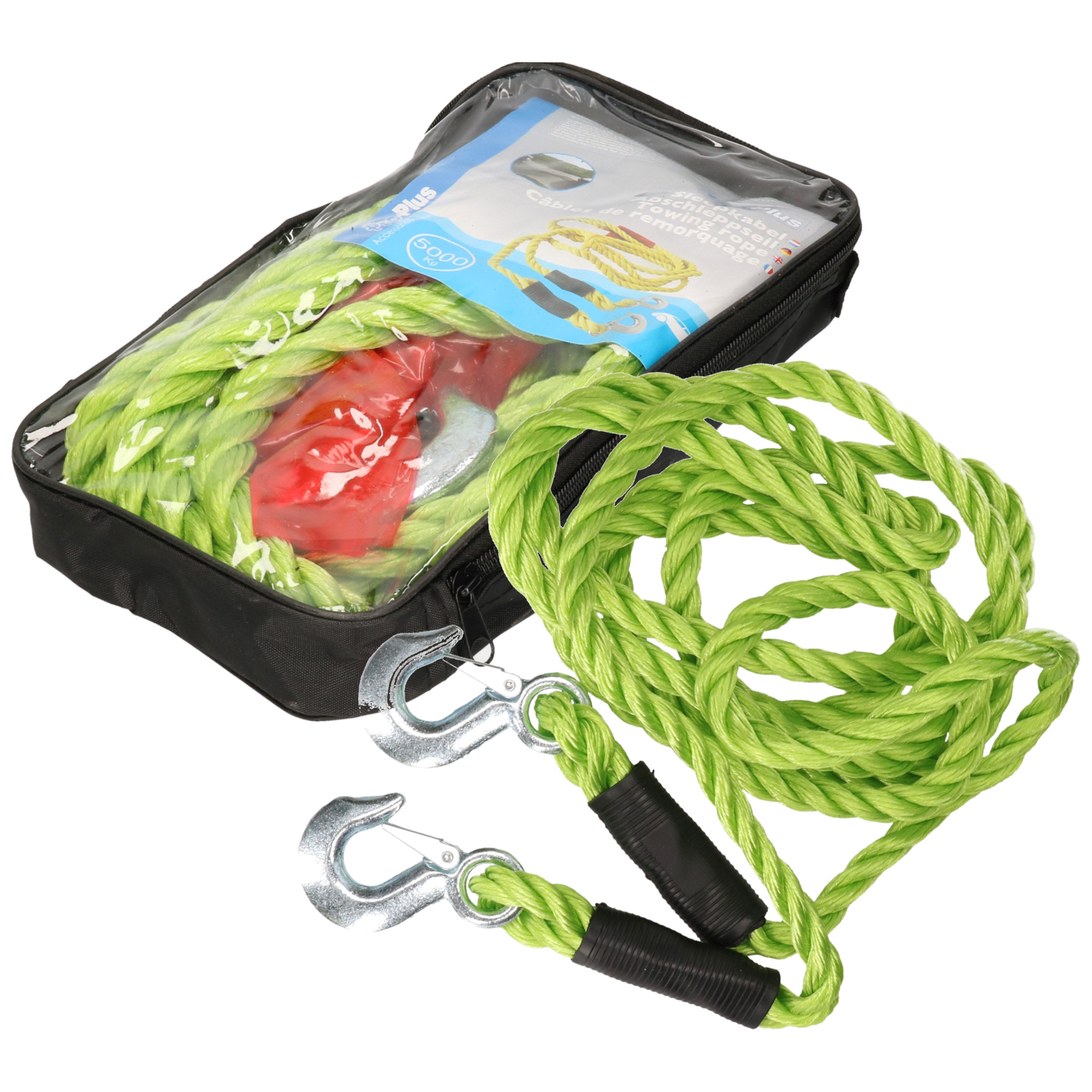 All Ride Auto sleeptouw / sleepkabel tot 5000 kg - Set van 2x stuks - sleeptouwen - sleepkabels - lichtgevend -