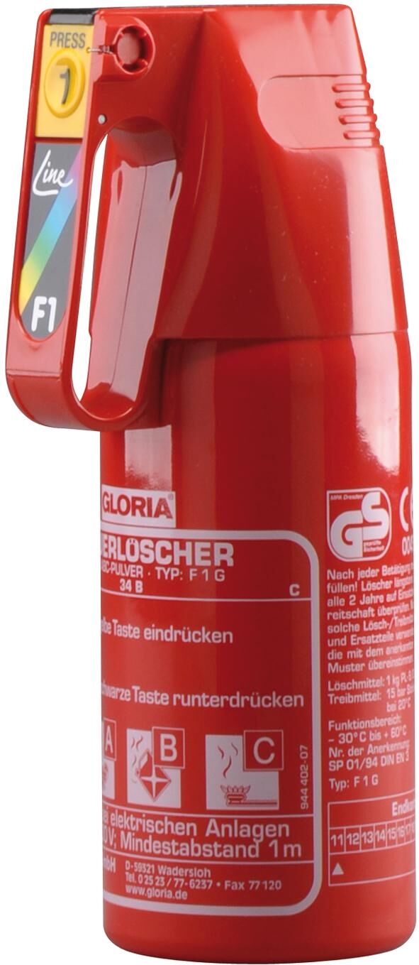 GLORIA brandblusser easyline fire extinguisher f1g 1 k abc m.car bracket