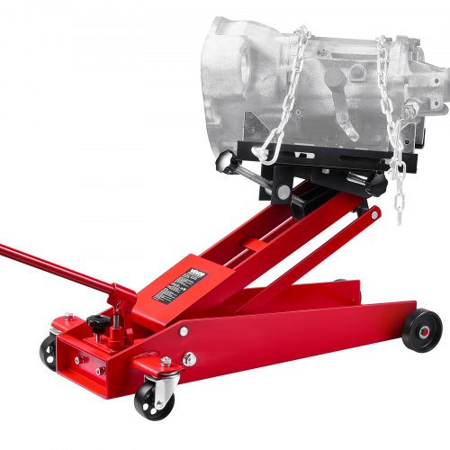 VEVOR Hydraulische rolkrik met laag profiel, 450 kg, hefhoogte van 16-64 cm en flexibele 360° zwenkwielen, zwaar hefplatform voor garage/werkplaats, rood