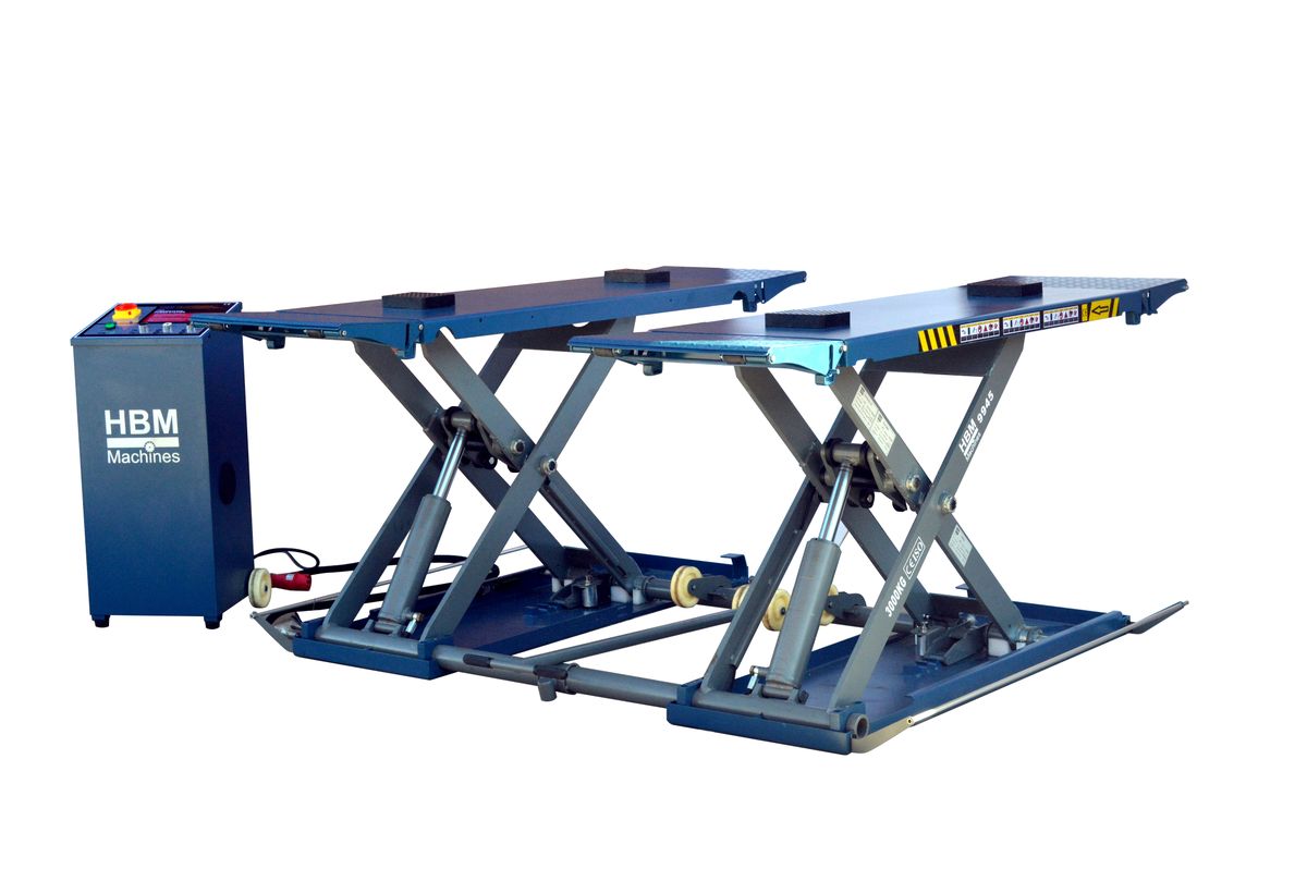 HBM 3 Ton Professionele Elektrische Autopoetsbrug, Poetsbrug, Bandenbrug - 400 Volt