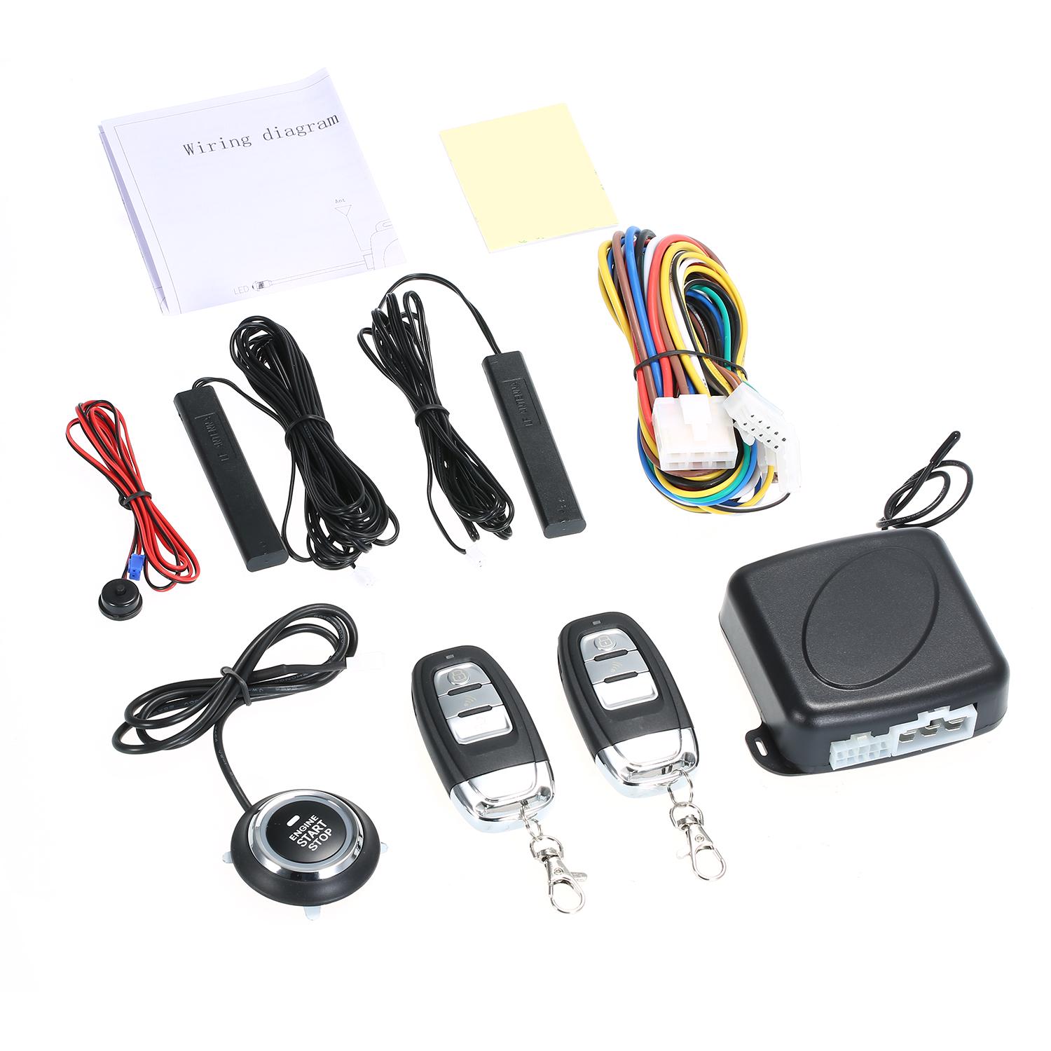 VehicleKit Auto Alarm Systemen Auto SUV Schakelaar Keyless Entry Motor Start Alarm Systeem Drukknop Afstandsbediening Start zwart