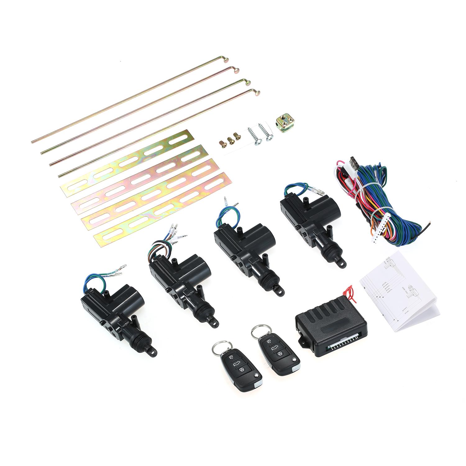 VehicleKit 12V Universele Auto Centrale Afstandsbediening Vergrendeling Keyless Entry Systeem met 2 Afstandsbedieningen Kofferbak Pop zwart