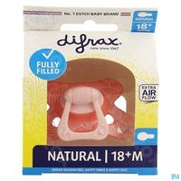 Difrax Fopspeen Natural 18+ Massief Met Ring Assorti (1st)