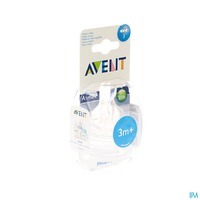 Philips Avent Sauger Weithals SCF633/27, Silikon, 3 Loch, 2er Pack