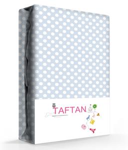 taftan Hoeslakens Polkadots Licht blauw-40 x 80 cm