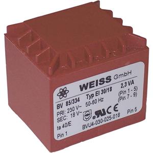 Printtransformator 2,3 VA Primair: Secundair: 2,3 VA 85/332 Weiss Elektrotechnik