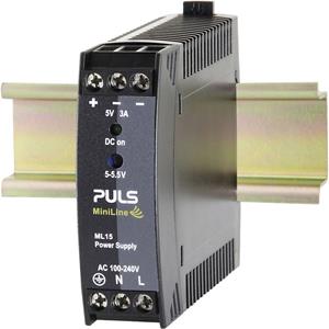 PULS MiniLine ML15.051 DIN-rail netvoeding 5 V/DC 3 A 15 W Aantal uitgangen:1 x Inhoud 1 stuk(s)