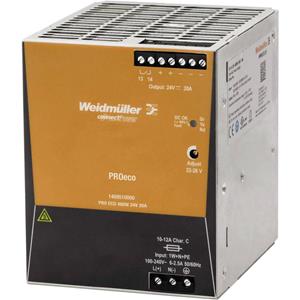 Weidmüller PRO ECO 480W 24V 20A - DC-power supply 85...264V/24V 480W PRO ECO 480W 24V 20A