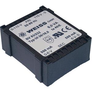 Platte transformator 6 VA Primair: Secundair: 6 VA 83/234 Weiss Elektrotechnik