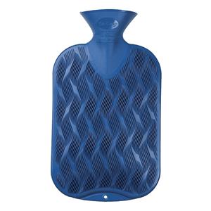 Kruik blauw golf/ribbel 2 liter - warmwaterkruik