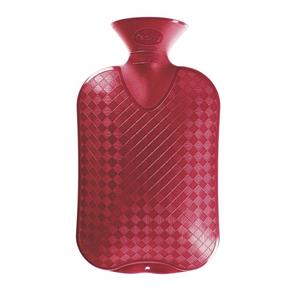 Kruik rood ruit/ribbel 2 liter - warmwaterkruik