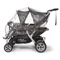 CHILDHOME Regenschutz für Vierlingswagen Quadruple Transparent