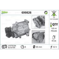 Compressor, airconditioning RUIL DEEL Valeo, Spanning (Volt)12V, u.a. für Ford, Mazda