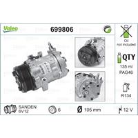 Compressor, airconditioning RUIL DEEL Valeo, Spanning (Volt)12V, u.a. für Vauxhall, Opel