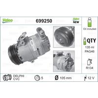 Compressor, airconditioning NEW ORIGINAL PART Valeo, Spanning (Volt)12V, u.a. für Opel, Vauxhall