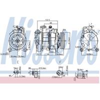 Compressor, airconditioning NISSENS, Spanning (Volt)12V, u.a. für Seat, VW, Skoda, Audi