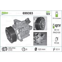 Compressor, airconditioning NEW ORIGINAL PART Valeo, Spanning (Volt)12V, u.a. für Peugeot, Citroën, Toyota