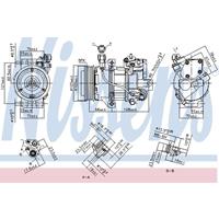 Compressor, airconditioning NISSENS, Spanning (Volt)12V, u.a. für Mitsubishi, Smart
