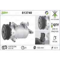 Compressor, airconditioning RUIL DEEL Valeo, Spanning (Volt)12V, u.a. für Citroën, Peugeot, Ford