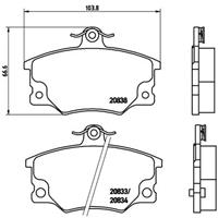 Remblokkenset, schijfrem BREMBO, u.a. für Fiat, Lancia, Alfa Romeo, Autobianchi, Abarth, Pininfarina
