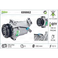 Compressor, airconditioning RUIL DEEL Valeo, Spanning (Volt)12V, u.a. für Opel, Vauxhall