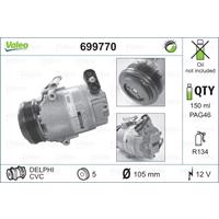 Compressor, airconditioning RUIL DEEL Valeo, Spanning (Volt)12V, u.a. für Vauxhall, Opel