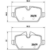Remblokkenset, schijfrem BREMBO, u.a. für Mini