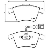 Remblokkenset, schijfrem BREMBO, u.a. für VW