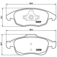 Remblokkenset, schijfrem BREMBO, u.a. für Peugeot, Citroën, DS