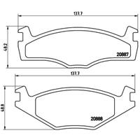 Remblokkenset, schijfrem BREMBO, u.a. für VW, Seat