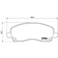 Remblokkenset, schijfrem BREMBO, u.a. für Dodge, Citroën, Mitsubishi, Chrysler, Peugeot, Jeep, Fiat, Lancia