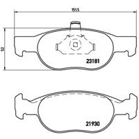 Remblokkenset, schijfrem BREMBO, u.a. für Lancia, Fiat