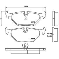 Remblokkenset, schijfrem BREMBO, u.a. für BMW, Wiesmann