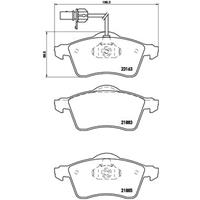 Remblokkenset, schijfrem DIRECTIONAL BRAKE PADS BREMBO, u.a. für VW