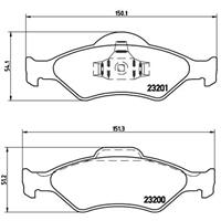 Remblokkenset, schijfrem BREMBO, u.a. für Ford, Mazda