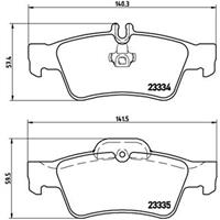 Remblokkenset, schijfrem BREMBO, u.a. für Mercedes-Benz