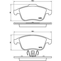Remblokkenset, schijfrem BREMBO, u.a. für Renault