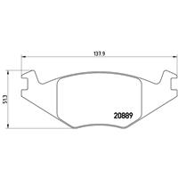 Remblokkenset, schijfrem BREMBO, u.a. für VW, Seat