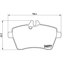 Remblokkenset, schijfrem BREMBO, u.a. für Mercedes-Benz