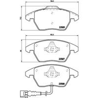 Remblokkenset, schijfrem BREMBO, u.a. für VW, Skoda, Seat, Audi, Spyker