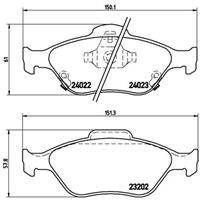 Remblokkenset, schijfrem BREMBO, u.a. für Toyota, Daihatsu